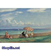 TSD3539 - Tranh sơn dầu mọi người đang ngắm biển